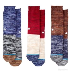 2 PAIRS Stance Arica Topstitch Knit Socks Red
